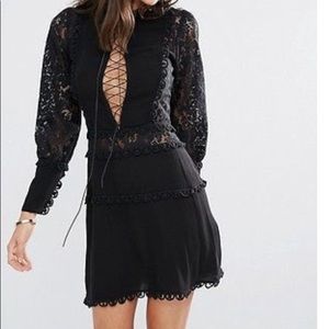 For Love And Lemons Black Lace Dress